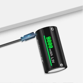 1pcs/veľa Veľkú kapacitu 1,5 V 9000mWh nabíjateľná batéria D-typu Micro USB nabíjateľné batérie Lipo batérie LR20