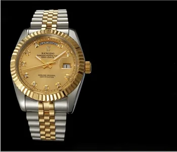 37.5 MM SANGDO Automatickom Vietor pohyb kvalitné Luxusné pánske hodinky Auto dátum zobrazenie Týždňa Mechanické hodinky sd295-s8
