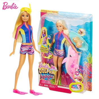 Barbie Originálne Bábiky Potápania Delfín Magic Dobrodružstvo Hračky pre dievčatá so Oblečenie a Doplnky Deti Boneca Bábiky pre Deti