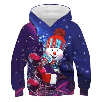 Chlapci Vianočné vzor tlač jeseň a v zime značky deti radosť 3D osobnosti pulóver detské oblečenie 3-14 rokov