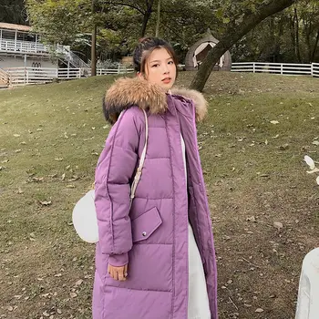 Cotday Bavlna Dlhý S Kapucňou Kožušiny Voľné Elegantné Ružové Kórea Štýl Žena 2020 Módne Zimné Teplé Ženy Nadrozmerná Vetrovka Kabát