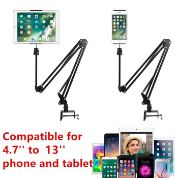 Flexibilné Dlhé Rameno Mobilný telefón, tablet, stojan, držiak Pre iPad pro Air iPhone Xiao Huawei Lenivý Posteľ Ploche Klip Kovový Držiak