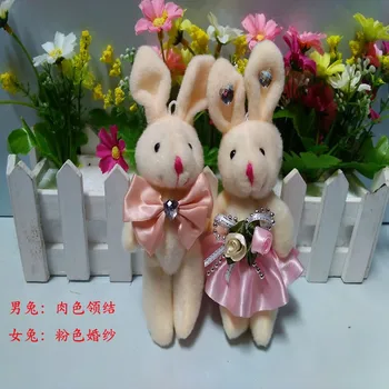 Jeden pár,15 cm Plyšové svadobné králik pár, plnené svadobné králik, spájané králik Valentines day darček,10 farieb môže byť zvolil t