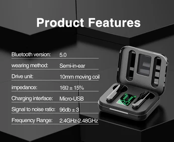 L12 TWS Bluetooth 5.0 Slúchadlá Bezdrôtové Slúchadlá 9D Stereo Športové Vodotesné Slúchadlá Slúchadlá S Mikrofónom a LED