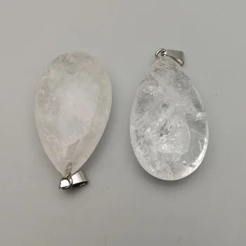 Móda prírodná biela crystal kameň charms veľká kvapka vody prívesky pre šperky, náhrdelníky, takže 10pcs veľkoobchod doprava zadarmo