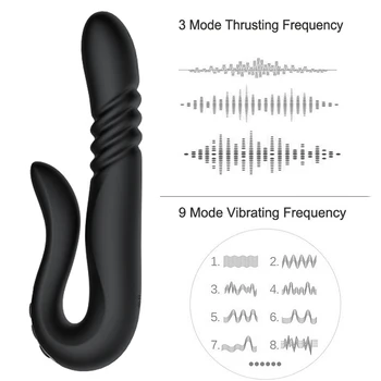 Nové Automatické 3 Teleskopické Dildo Vibrátor 9 Frekvencia G-spot klitorisu Vibrácie Rotujúcich Penis Vibrátor Sexuálne Hračky pre Ženy