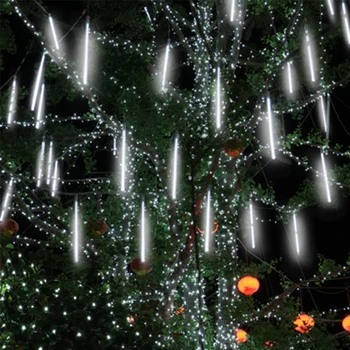 Nový 30 cm 50 cm 8 Skúmaviek Nepremokavé meteorický dážď Dážď LED Reťazec Svetlo Vonkajšie Víla, Vianočné Dekorácie pre Domov Strom EÚ/Plug NÁS