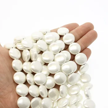 Prírodná biela shell 15mm tlačidlo v tvare voľné korálky Leštené mužské a ženské šperky čo DIY náhrdelník náramok príslušenstvo