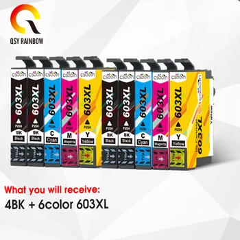 QSYRAINBOW rozšírené značky 603XL Ink Cartridge pre Epson XP-2100 XP-2105 XP-3100 XP-3105 XP-4100 XP-4105 WF-2810 WF-2830