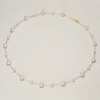 Sinya Klasická 18k zlata náhrdelník sladkovodné perly hviezdičkový rodinný dizajn choker jemné šperky pre ženy Mama milenca dievčatá najlepší darček