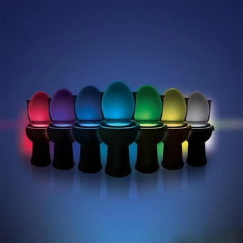 Z90 Nočné Osvetlenie Novinka Osvetlenia Snímač Wc Light LED Lampa Ľudského Pohybu Aktivuje PIR 8 Farieb Automatické RGB Nočné osvetlenie