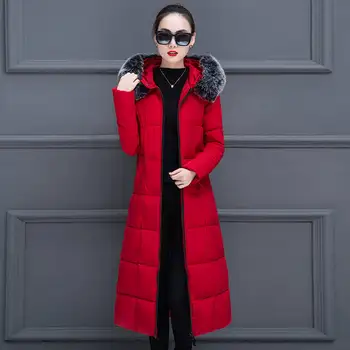 Zimné dámske Kabát 2019 Nové Oblečenie Bavlna-Čalúnená Zahusťovanie Dole Zimný Kabát Dlhý Nadol Bunda Parka Plus Veľkosť M-4XL